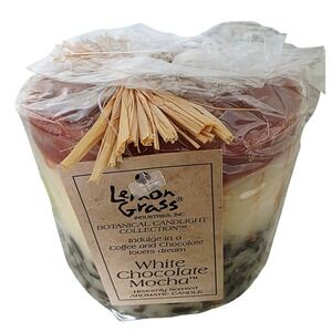 Lemon Grass White Chocolate Mocha‎ Botanical Candle Aromatic Scented NEW